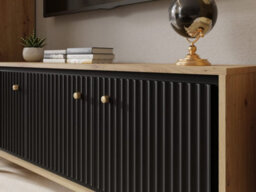 Arte Parii Tv Cabinet In Black - W1300mm H560mm D370mm, Sleek And Modern - thumbnail 2