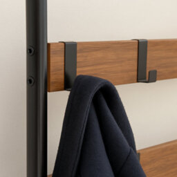 Harbour Housewares Coat Rack With Shoe Storage Bench - Curved Steel Frame - Brown Hall Tree Coat Stand With 9 Hooks & Shoe Shelf - thumbnail 6