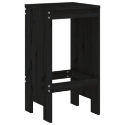 Berkfield Bar Stools 2 Pcs Black 40X36X75 Cm Solid Wood Pine - thumbnail 3