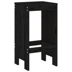 Berkfield Bar Stools 2 Pcs Black 40X36X75 Cm Solid Wood Pine - thumbnail 6