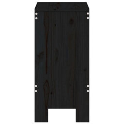 Berkfield Bar Stools 2 Pcs Black 40X36X75 Cm Solid Wood Pine - thumbnail 5