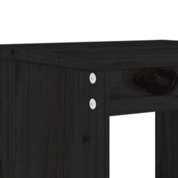 Berkfield Bar Stools 2 Pcs Black 40X36X75 Cm Solid Wood Pine - thumbnail 7