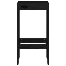 Berkfield Bar Stools 2 Pcs Black 40X36X75 Cm Solid Wood Pine - thumbnail 4