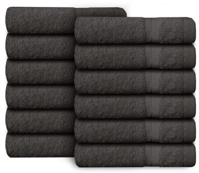 Casabella Premium Quality 12 Grey Face Towels 30X30Cm Highly Absorbent Face Cloth Set, 100% Combed Cotton 650 Gsm - image 1