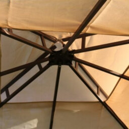 Garden Market Place Leaf Design 2.5M Square Garden Gazebo-Beige Cover & 4 Polyester Curtains With Steel Frame - thumbnail 5