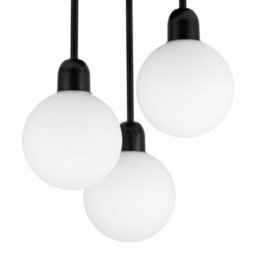 Cosylyte Broome Bathroom 3 Light Modern Opal Glass Ceiling Light - Matt Black - thumbnail 6
