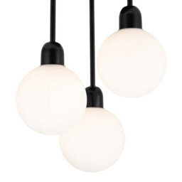Cosylyte Broome Bathroom 3 Light Modern Opal Glass Ceiling Light - Matt Black - thumbnail 5