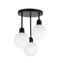 Cosylyte Broome Bathroom 3 Light Modern Opal Glass Ceiling Light - Matt Black - thumbnail 4