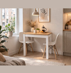 Impact Furniture Narrow Dining Table Extendable Slim White And Oak Small Kitchen 2 4 6 8 Seater - Orion - thumbnail 7