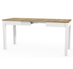 Impact Furniture Narrow Dining Table Extendable Slim White And Oak Small Kitchen 2 4 6 8 Seater - Orion - thumbnail 6