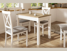 Impact Furniture Narrow Dining Table Extendable Slim White And Oak Small Kitchen 2 4 6 8 Seater - Orion - thumbnail 2