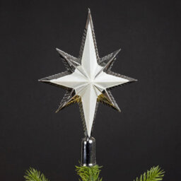 Decoris Silver Tree Topper Star Decoration - thumbnail 2