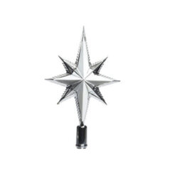 Decoris Silver Tree Topper Star Decoration