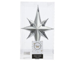 Decoris Silver Tree Topper Star Decoration - thumbnail 3