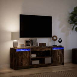 Berkfield Tv Cabinet With Led Smoked Oak 139.5X34X50 Cm Engineered Wood - thumbnail 5
