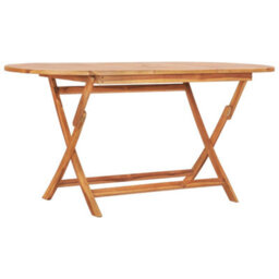 Berkfield Folding Garden Table 160X80X75 Cm Solid Teak Wood - thumbnail 1