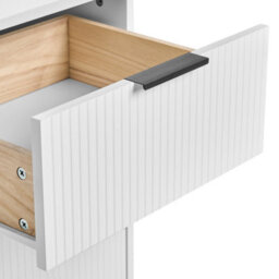 Wyld And Coco Nova White 7-Drawer Chest Mdf With Metal Legs - Minimalist Storage, W135 X D40 X H80Cm - thumbnail 7