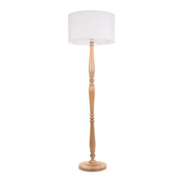Valuelights Victoria Traditional Light Wood Candlestick Floor Lamp With White Drum Shade - thumbnail 2