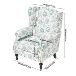 Armchair Accent Chair Chesterfield High Back Wing Chair Reading Chair - thumbnail 2