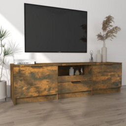 Berkfield Tv Cabinet Smoked Oak 140X35X40 Cm Engineered Wood - thumbnail 3