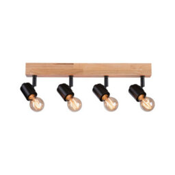 Paulmann 66773 Spotlight Arvid 4-Lamp Max. 4X20W Ceiling Luminaire Black/wood Spot Metal E27 - thumbnail 2