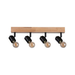 Paulmann 66773 Spotlight Arvid 4-Lamp Max. 4X20W Ceiling Luminaire Black/wood Spot Metal E27 - thumbnail 3