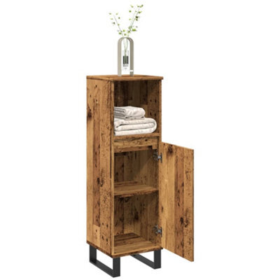 Berkfield Bathroom Cabinet Old Wood 30X30X100 Cm Engineered Wood - image 1