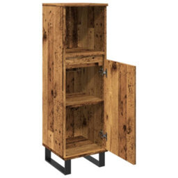 Berkfield Bathroom Cabinet Old Wood 30X30X100 Cm Engineered Wood - thumbnail 7