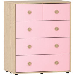 Lassic Vida Designs Neptune Pink & Oak 5 Drawer Chest (H)760mm (W)647mm (D)395mm - thumbnail 7