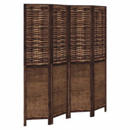 Vidaxl Room Divider 4 Panels Dark Brown Solid Wood Paulownia - thumbnail 2