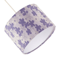 Happy Homewares Chic Floral Round Drum Fabric Lamp Shade With Lilac And White Daisies - thumbnail 4