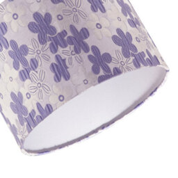 Happy Homewares Chic Floral Round Drum Fabric Lamp Shade With Lilac And White Daisies - thumbnail 3