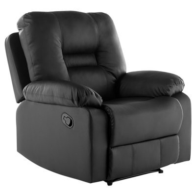 Beliani Recliner Chair Bergen Faux Leather Black - image 1