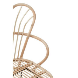 Orsina Brown Natural Rattan Back Chair Metal Legs, High Back Rattan Lounge Chair, Outdoor Rattan Chair For Garden - thumbnail 6