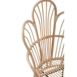 Orsina Brown Natural Rattan Back Chair Metal Legs, High Back Rattan Lounge Chair, Outdoor Rattan Chair For Garden - thumbnail 9