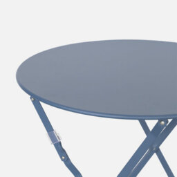 Sweeek - Folding Metal Bistro Garden Table Diam.60Cm Seats 2 Emilia Grey Blue 60X60X71 Cm - thumbnail 6