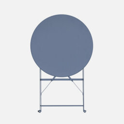 Sweeek - Folding Metal Bistro Garden Table Diam.60Cm Seats 2 Emilia Grey Blue 60X60X71 Cm - thumbnail 5