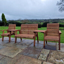 Churnet Valley Garden Furniture Ltd Valley 4 Seat Set 1X2B 2Xc Straight Tray - thumbnail 3