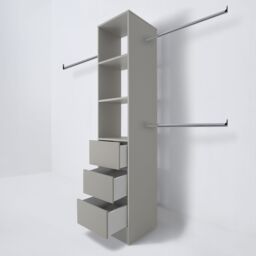 Spacepro Modular Pebble Grey 3 Drawer Tower Unit (H)2100mm (W)450mm (D)500mm - thumbnail 5