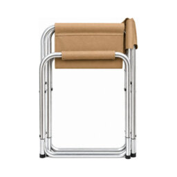 Garden Pride Folding Director Chair  Beige Canvas Fabric With Silver Frame - thumbnail 4