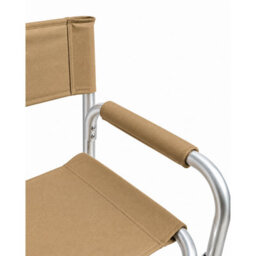 Garden Pride Folding Director Chair  Beige Canvas Fabric With Silver Frame - thumbnail 3
