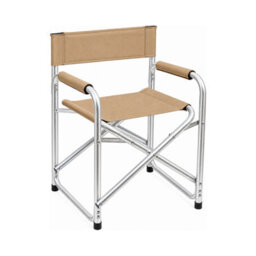Garden Pride Folding Director Chair  Beige Canvas Fabric With Silver Frame - thumbnail 2