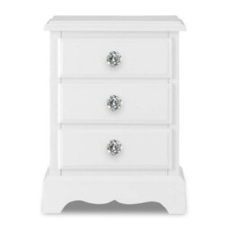 Statement Furniture Romance True White 3 Drawer French Style Bedside Table With Crystal Handles - thumbnail 3
