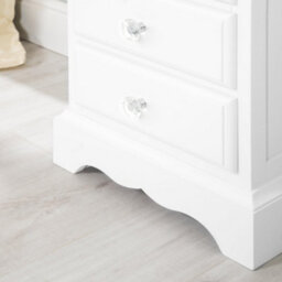Statement Furniture Romance True White 3 Drawer French Style Bedside Table With Crystal Handles - thumbnail 5