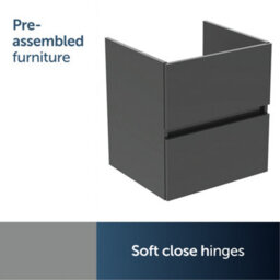 Ideal Standard Eurovit+ 500mm Wall Mounted Vanity Unit With 2 Drawers In Mid Grey - thumbnail 6
