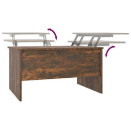 Berkfield Modern Coffee Table Smoked Oak 80X50X42.5 Cm Engineered Wood - thumbnail 8