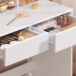 Ledrem Dressing Table With Light-Up Mirror And 2 Drawers, Makeup Desk With Storage, 80 X 41.5 X 140 Cm, White - thumbnail 7