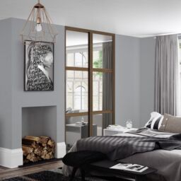 Spacepro Shaker 3 Panel Mirrored Carini Walnut Effect Framed Sliding Wardrobe Door Set Of 2 (H)2220mm (W)1145mm - thumbnail 3