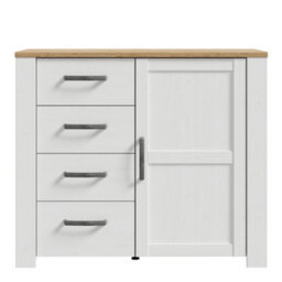 Furniture To Go Bohol 1 Door 4 Drawer Chest In Riviera Oak/white - thumbnail 2