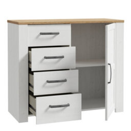 Furniture To Go Bohol 1 Door 4 Drawer Chest In Riviera Oak/white - thumbnail 3
